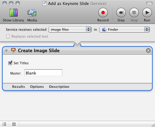 Screenshot of Add as Keynote Slide service