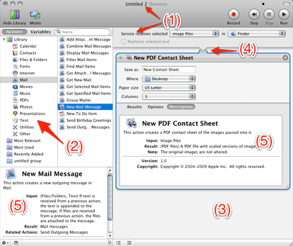 Screenshot of Automator Editor Window