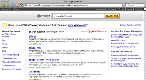 Screenshot showing search results